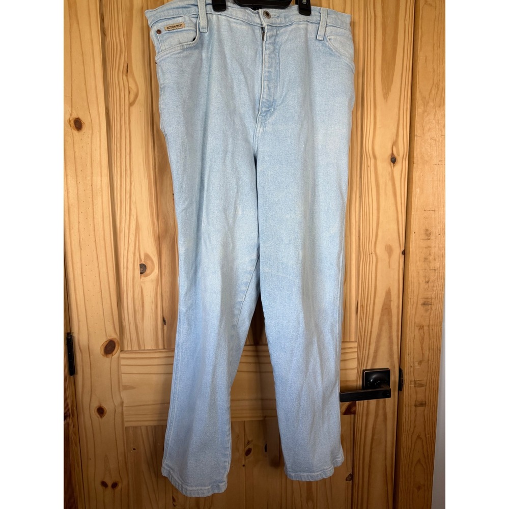 Vintage Action West Light Wash Jeans Womens 14 Light Wash Straight Leg L79142F